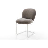 Freischwinger Nube-Flex Strukturstoff Soft Taupe Freischwinger flach Weiß Taschenfederkern – Bild 2