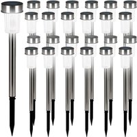 monzana LED Solarleuchte 24er-Set Edelstahl 36,5cm