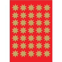 HERMA Weihnachts-Sticker DECOR, Sterne, 15 mm, gold