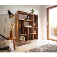 Highboard Stonegrace 115x150 Akazie Natur 12 Fächer Steinfurnier V-Fuß