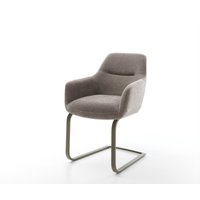Freischwinger Pejo-Flex Strukturstoff Soft Taupe Freischwinger flach Effektfinish Titan Taschenfederkern – Bild 2