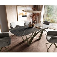 DELIFE Edge Esstisch Keramik Braun