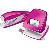 LEITZ Heftgerät- & Locher-Set Nexxt WOW, pink-metallic – Bild 2
