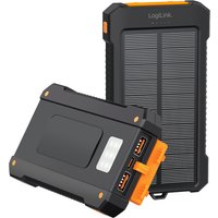 LogiLink Solar-Powerbank, 10.000 mAh, 20 Watt, schwarz/orange – Bild 2
