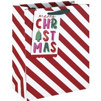 Clairefontaine Weihnachts-Geschenktüte, Streifen, mittel