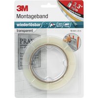 3M Scotch Montageband, wiederlösbar, 19 mmx5 m, transparent