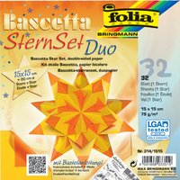 folia Faltblätter Bascetta-Stern, 150 x 150 mm, gelb/orange