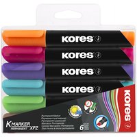 Kores Permanent-Marker, K MARKER, Keilspitze, 6er Etui – Bild 2