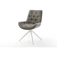 Drehstuhl Taimi-Flex Bouclé Soft Schlamm Kreuzgestell breit Weiß 360 drehbar Wippfunktion
