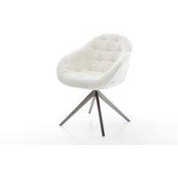 Drehstuhl Gaio-Flex Bouclé Soft Beige Kreuzgestell breit Graphit 360 drehbar Wippfunktion