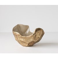 Schale Valena B33 x T20 x H22 cm Aluminium Champagner Ivory Handgemacht