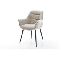 Esszimmerstuhl Kaira-Flex Webstoff Soft Beige 4-Fuß konisch Schwarz