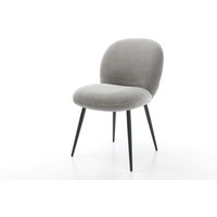 Esszimmerstuhl Nube-Flex Strukturstoff Soft Grau 4-Fuß konisch Schwarz Taschenfederkern