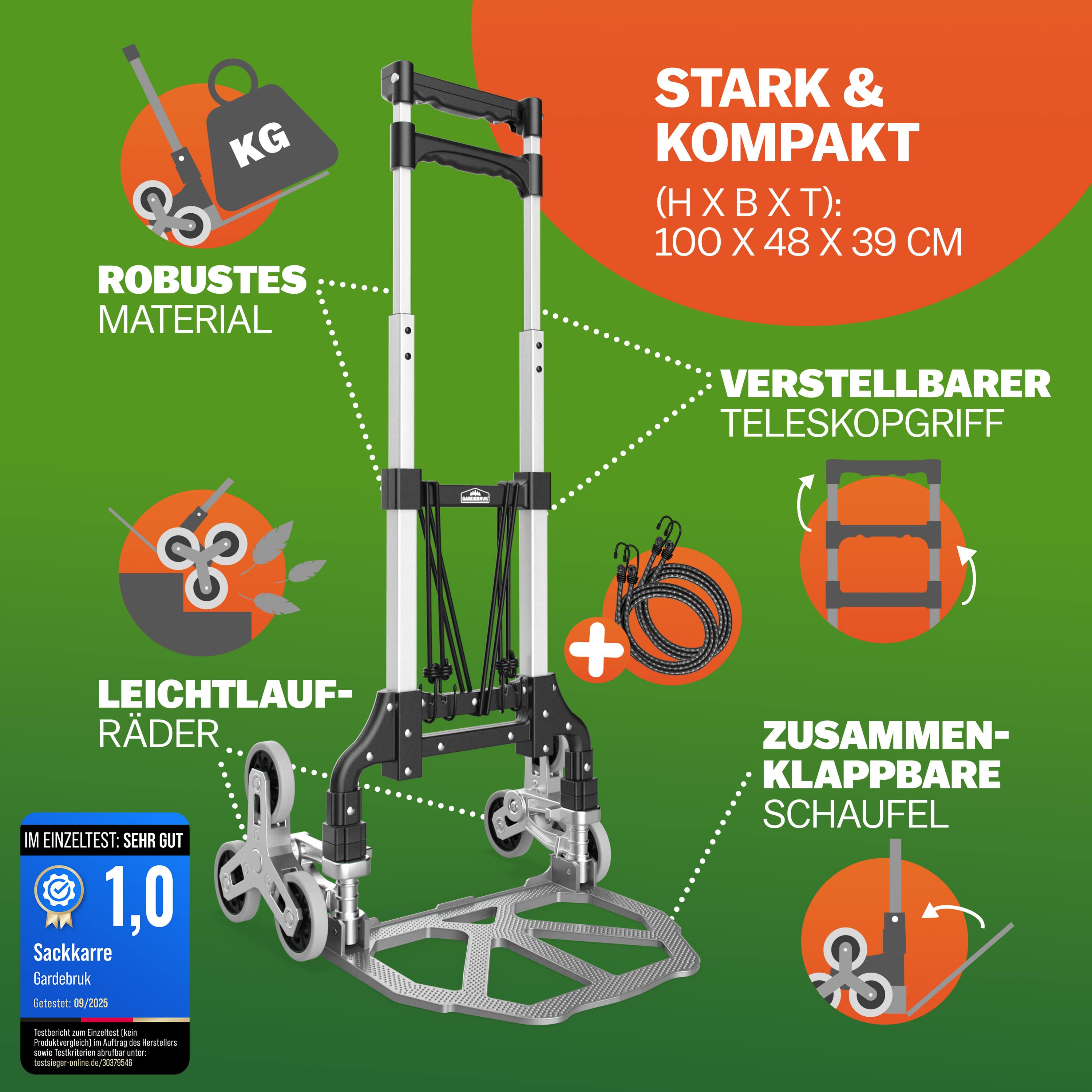 Gardebruk 108856 Treppenkarre Aluminium – Bild 3