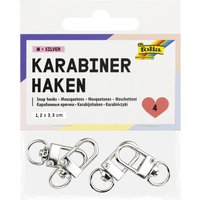 folia Karabinerhaken M, 12 x 33 mm, silber – Bild 2