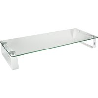 LogiLink Monitorständer, Stahl/Glas, weißes Gestell