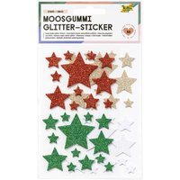 folia Moosgummi Glitter-Sticker STARS XMAS – Bild 2
