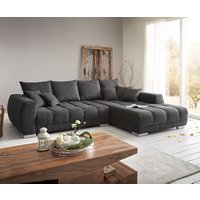DELIFE Josea Ecksofa Mikrofaser Schwarz