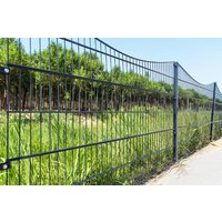Doppelstabmattenzaun Schmuckzaun Tal inkl. Eckpfosten Anthrazit/Grün MORATA - 80 cm x 16m 2x Eckpfosten – Bild 2