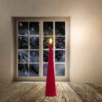 LED-Kegelkerze mit Timerfunktion, Höhe ca. 28 cm