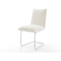Freischwinger Lelio-Flex Bouclé Soft Beige Freischwinger flach Weiß Taschenfederkern