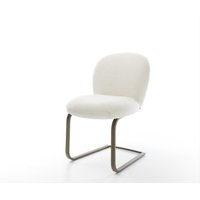 Freischwinger Nube-Flex Bouclé Soft Beige Freischwinger flach Effektfinish Titan Taschenfederkern