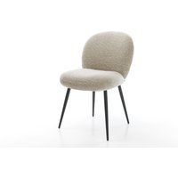 Esszimmerstuhl Nube-Flex Webstoff Soft Beige 4-Fuß konisch Schwarz Taschenfederkern