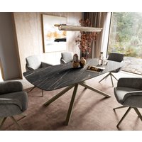 DELIFE Edge Esstisch Keramik Braun