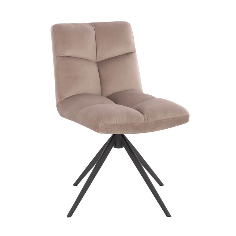 Esszimmerstuhl drehbar Samt NODA 4er Set Hellbraun – Bild 6