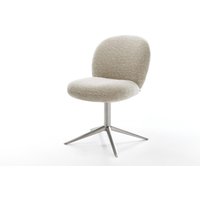 Drehstuhl Nube-Flex Webstoff Soft Beige Fußkreuz Edelstahl 360 drehbar Wippfunktion Taschenfederkern