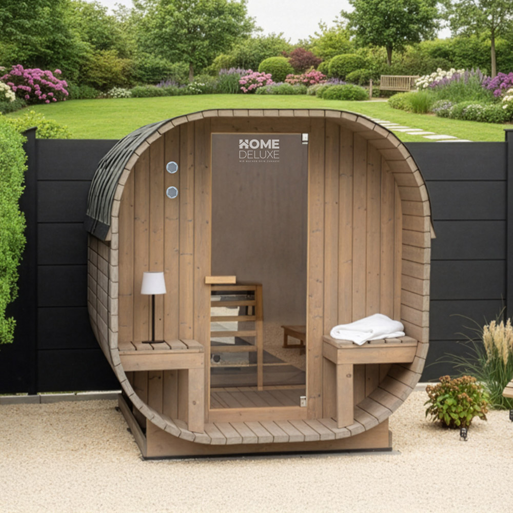Outdoor Sauna CUBE DELUXE L - 194 x 220 cm für 4 Personen – Bild 3
