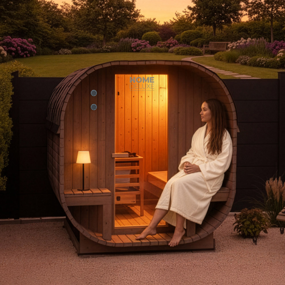 Outdoor Sauna CUBE DELUXE L - 194 x 220 cm für 4 Personen – Bild 4