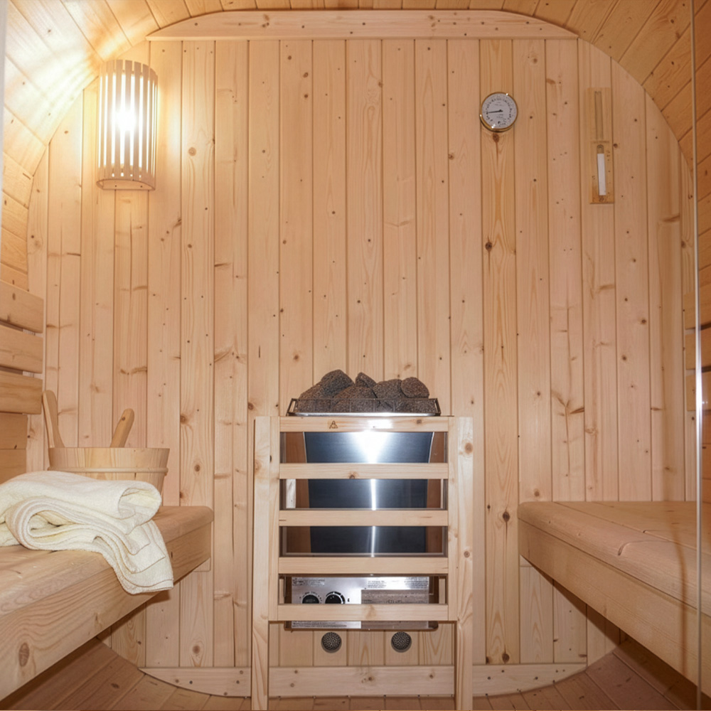 Outdoor Sauna CUBE DELUXE L - 194 x 220 cm für 4 Personen – Bild 5