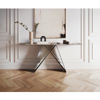 Konsolentisch Edge Boot 180x40 cm Keramik Patagonia Poliert Velio Metall Effektfinish Titan