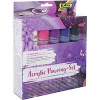 folia Acrylic Pouring-Set, INTENSIV, 5 Farben/1 Keilrahmen