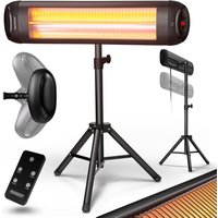 monzana Heizstrahler MZH2500 Schwarz 2500W 90 verstellbar mit Ständer – Bild 2
