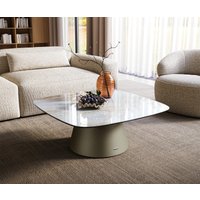Couchtisch Edge Boot 90x90 cm Keramik Onyx Pearl Borna Effektfinish Titan