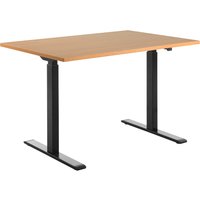 Topstar Sitz-/Steh-Schreibtisch, (B)1.800 mm, schwarz/buche