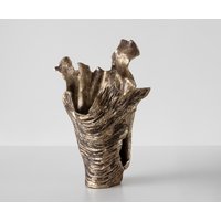 Vase Corallo B37 x T18 x H48 cm Aluminium Oro Antico Handgemacht