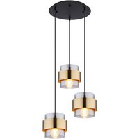 MILLEY Pendellampe goldfarben, schwarz 1, D/H: 45 x 120 cm, Glas, Metall – Bild 2