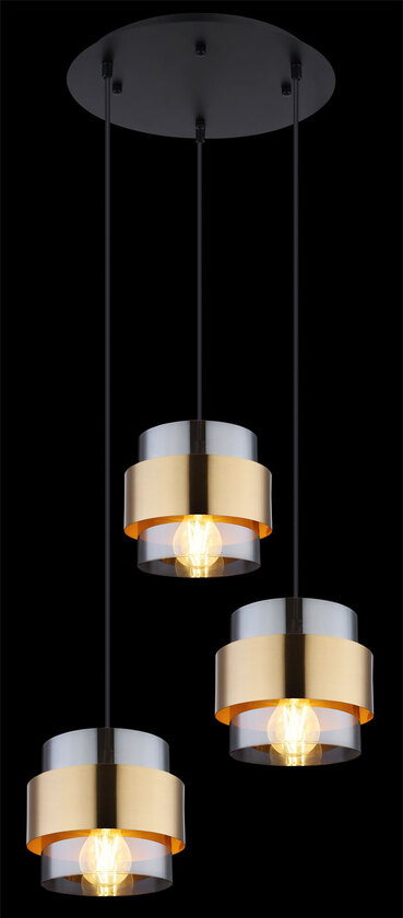 MILLEY Pendellampe goldfarben, schwarz 1, D/H: 45 x 120 cm, Glas, Metall – Bild 4