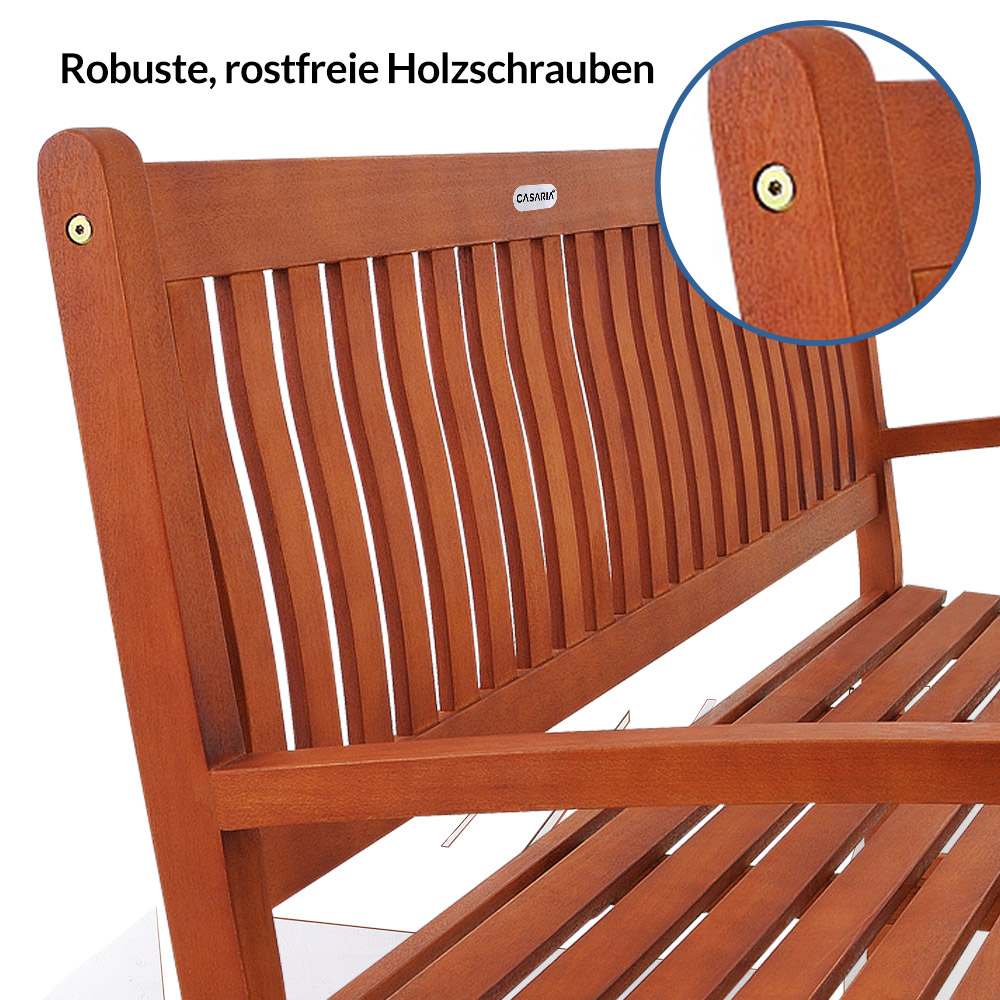 Deuba Gartenbank Maxima Eukalyptusholz FSC -zertifiziert 152x55x92cm – Bild 3