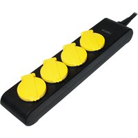 LogiLink Outdoor-Steckdosenleiste, 4-fach, schwarz, IP44