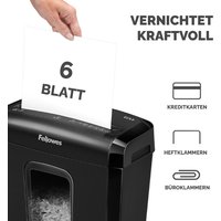 Fellowes Aktenvernichter Powershred 6M, schwarz, Partikel