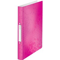 LEITZ Ringbuch WOW, DIN A4, PP, pink, 4 Ringe