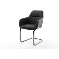 Freischwinger Pejo-Flex Echt-Leder Schwarz Freischwinger flach Graphit Taschenfederkern
