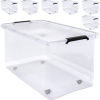 Deuba Aufbewahrungsbox 6er-Set Transparent 60x40x35cm 60L stapelbar