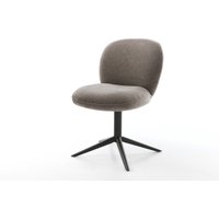 Drehstuhl Nube-Flex Strukturstoff Soft Taupe Fußkreuz Schwarz 360 drehbar Wippfunktion Taschenfederkern – Bild 2