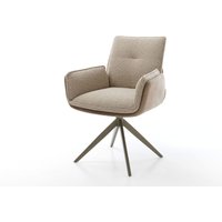 Drehstuhl Nela-Flex Materialmix Schlamm Kreuzgestell breit Effektfinish Titan 360 drehbar