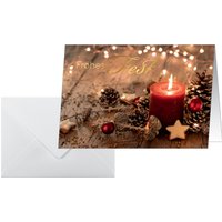 sigel Weihnachtskarte, Red Christmas Candle, A6 quer (A5)